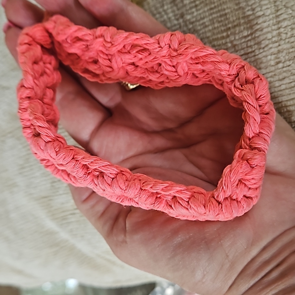 Spartina 449 Macrame Wristlet Keychain Pink NEW - Picture 4 of 4